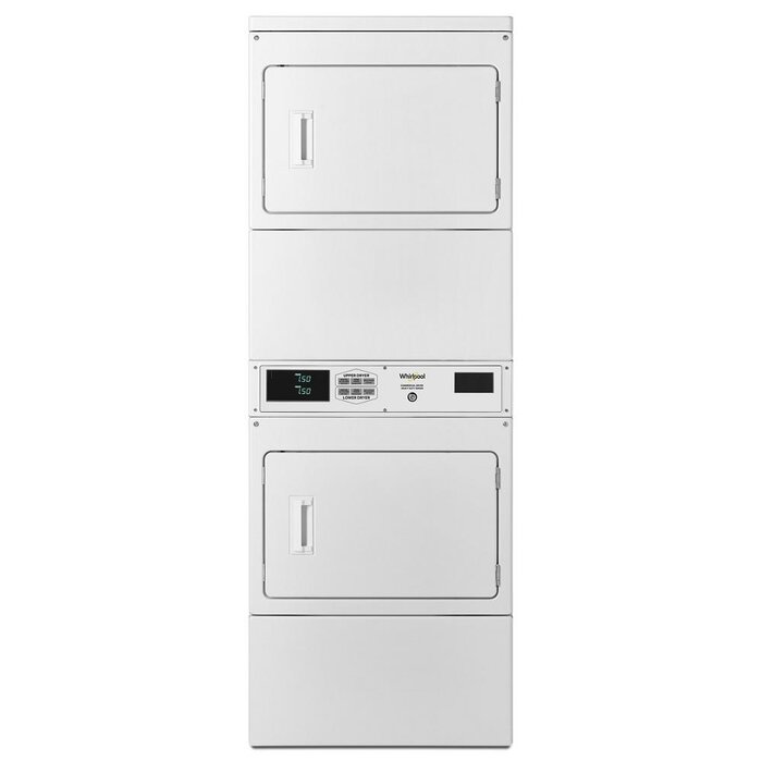 Whirlpool WHIRLPOOL 27 Inch Electric Stack Dryer with 7.4 Capacity, Large Door Opening, Front Service Accessibility, Four-Roller Suspension, Push-Button Controls, Space Saving Design and Card Reader Ready  MODEL# CSP2970HQ