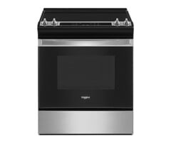 Whirlpool WHIRLPOOL 30-in Glass Top 4 Burners 4.8-cu ft Self-Cleaning Slide-in Electric Range (Fingerprint Resistant Stainless Steel)  MODEL# WEE515S0LZ    Stock# 1487-30