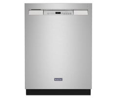 MAYTAG Maytag Eco Series 24-in Front Control Built-In Dishwasher (Fingerprint Resistant Stainless Steel), 50-dBA Very Quiet Sound Level  MODEL# MDB4949SKZ
