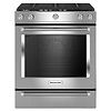 KITCHENAID KitchenAid 30-in 5 Burners 5.8-cu ft Self-cleaning Convection Oven Slide-in Natural Gas Range (Stainless Steel)  MODEL# KSGG700ESS