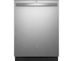 GE GE Dry Boost 24-in Top Control Built-In Dishwasher (Stainless Steel) ENERGY STAR, 55-dBA Standard Sound Level  MODEL# GDT535PSRSS