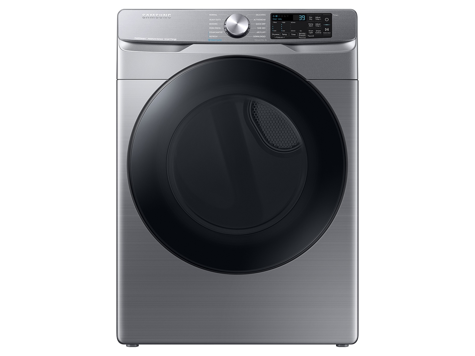 Samsung SAMSUNG 7.5 cu. ft. Smart Stackable Vented Electric Dryer with Steam Sanitize+ in Platinum MODEL# DVE45B6300P