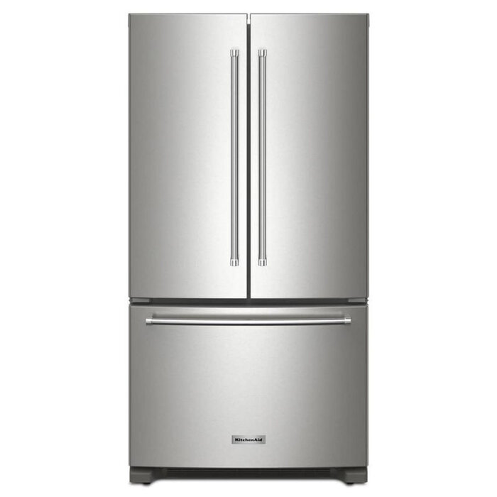 KITCHENAID KitchenAid Counter-Depth 20-cu ft 3 -Door French Door Refrigerator with Ice Maker ( Stainless Steel ) ENERGY STAR Certified   Model#  KRFC136RPS