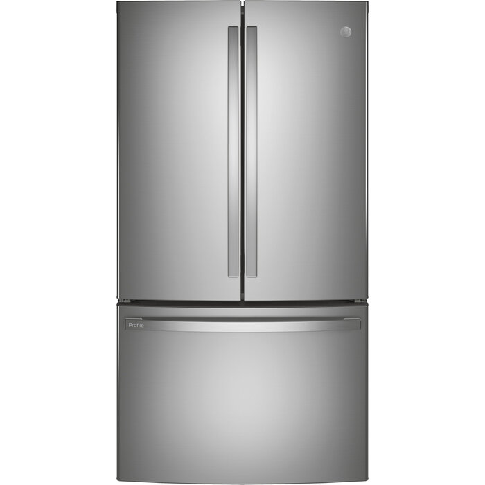 GE Profile GE Profile Counter-Depth 23.1-cu ft 3 -Door French Door Refrigerator with Ice Maker with Water Dispenser ( Fingerprint-resistant Stainless Steel ) ENERGY STAR Certified
