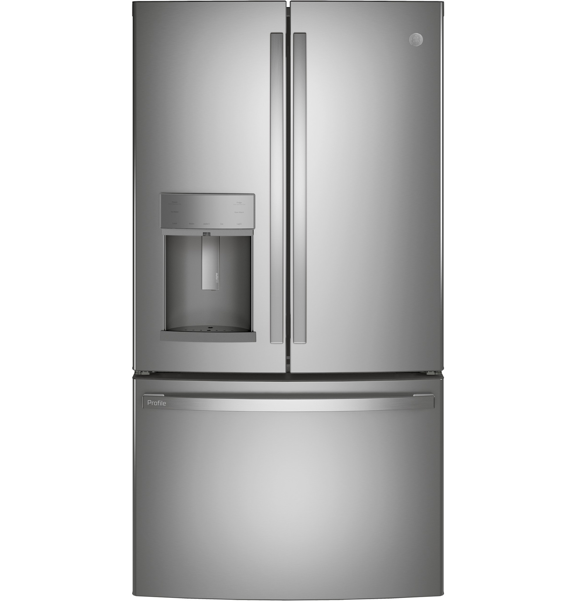 GE Profile GE Profile Counter-depth 22.2-cu ft French 3 Door Refrigerator with Ice Maker, Water and Ice Dispenser (Fingerprint-resistant Stainless Steel) ENERGY STAR  MODEL# PYE22KYNFS