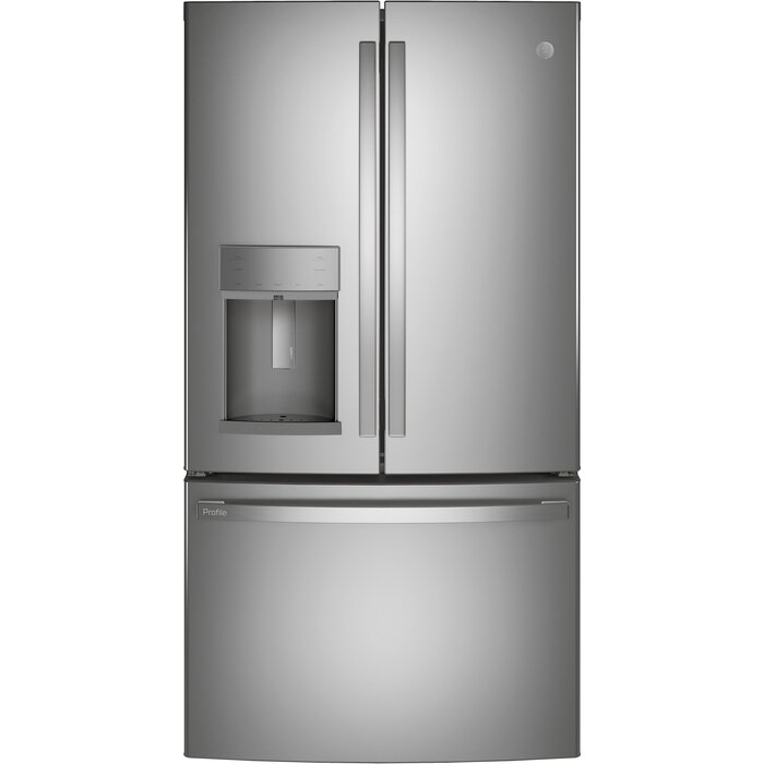 GE Profile GE Profile 27.8-cu ft 3 Door French Door Refrigerator with Ice Maker, Water and Ice Dispenser (Fingerprint-Resistant Stainless Steel) ENERGY STAR MODEL# PFE28KYNFS