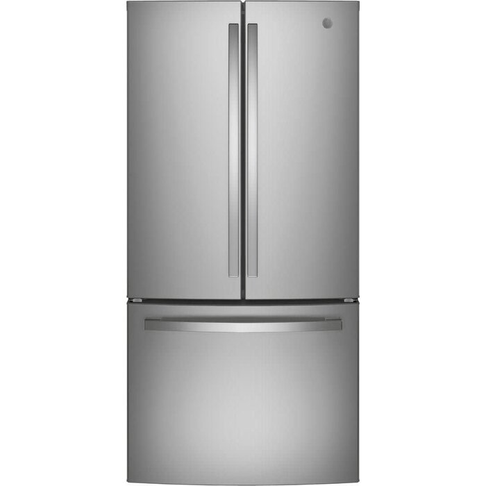 GE Counter-depth 18.6-cu ft French Door Refrigerator with Ice Maker and Water dispenser (Stainless Steel) ENERGY STAR  MODEL# GWE19JYLFS    Stock# 8003-43