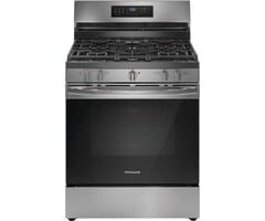 FRIGIDAIRE FRIGIDAIRE  30-in 5 Burners 5.1-cu ft Self-cleaning Air Fry Freestanding Natural Gas Range (Stainless Steel)  MODEL# FCRG3083AS