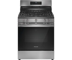 Frigidiare FRIGIDAIRE  30-in 5 Burners 5.1-cu ft Self-cleaning Air Fry Freestanding Natural Gas Range (Stainless Steel)  MODEL# FCRG3083AS