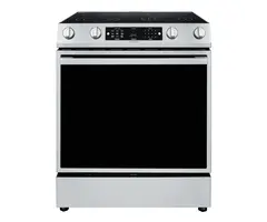 HISENSE 30-in Glass Top 5 Burners 5.8-cu ft Self & Steam Cleaning Air Fry Convection Oven Slide-in Electric Range (Stainless Steel)  MODEL# HFE3501CPS