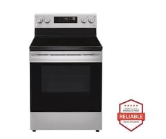 LG LG 30-in Glass Top 5 Burners 6.3-cu ft Freestanding Smart Electric Range (Stainless Steel)  MODEL# LREL6321S