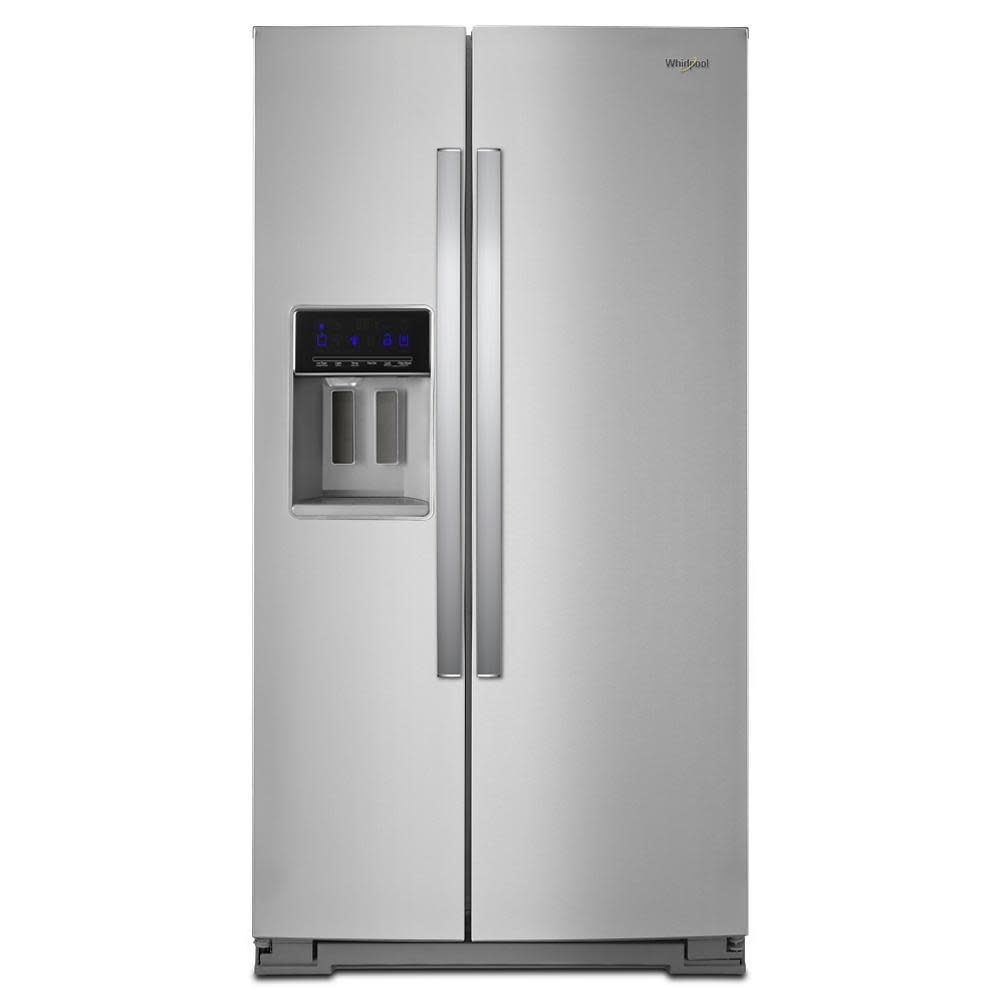 Whirlpool WHIRLPOOL 20.6-cu ft Counter-Depth Side-by-Side Refrigerator with Ice Maker ,Water and Ice Dispenser ( Fingerprint Resistant Stainless Steel )  MODEL# WRS571CIHZ