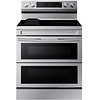 SAMSUNG Samsung 30-in Glass Top 5 Burners 3.4-cu ft / 2.7-cu ft Self-cleaning Air Fry Convection Oven Freestanding Smart Double Oven Electric Range (Fingerprint Resistant Stainless Steel)  MODEL# NE63A6751SS