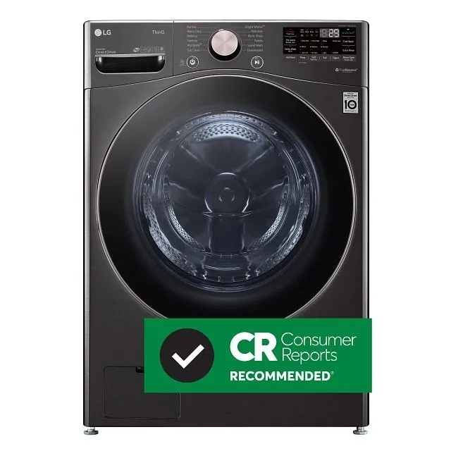 LG LG (NIB) TurboWash 360 4.5-cu ft High Efficiency Stackable Steam Cycle Smart Front-Load Washer (Black Steel) ENERGY STAR  MODEL# WM4000HBA