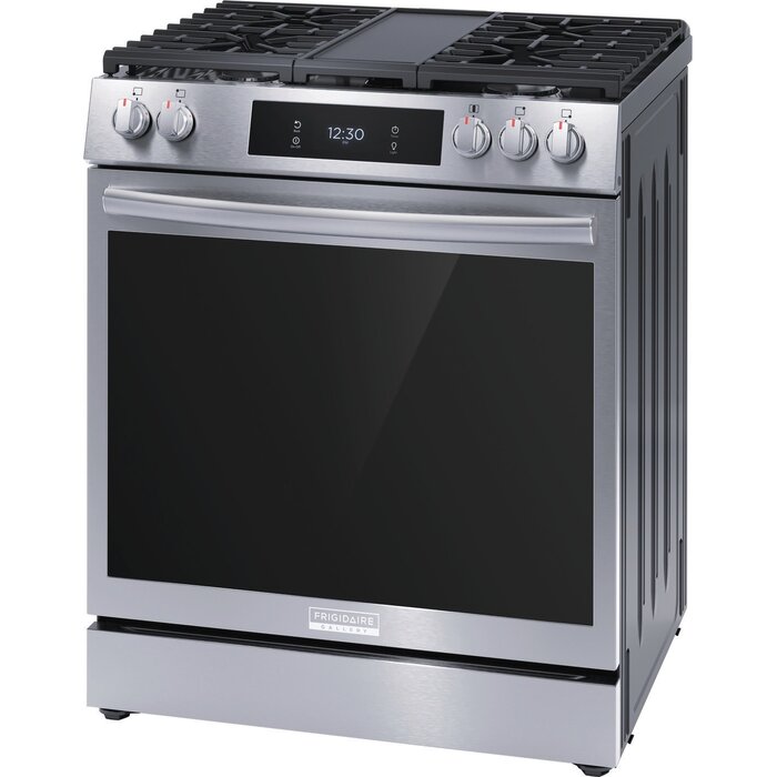 FRIGIDAIRE GALLERY Frigidaire Gallery 30-in 5 burners 6-cu ft Air Fry Convection Oven Slide-In Natural Gas Range ( Fingerprint Resistant Stainless Steel )   Model# GCFG3060BF