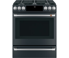 GE Cafe GE Cafe' 30-in 6 Burners 5.6-cu ft Self & Steam Cleaning Air Fry Convection Oven Slide-in Smart Natural Gas Range (Matte Black) MODEL# CGS700P3MD1