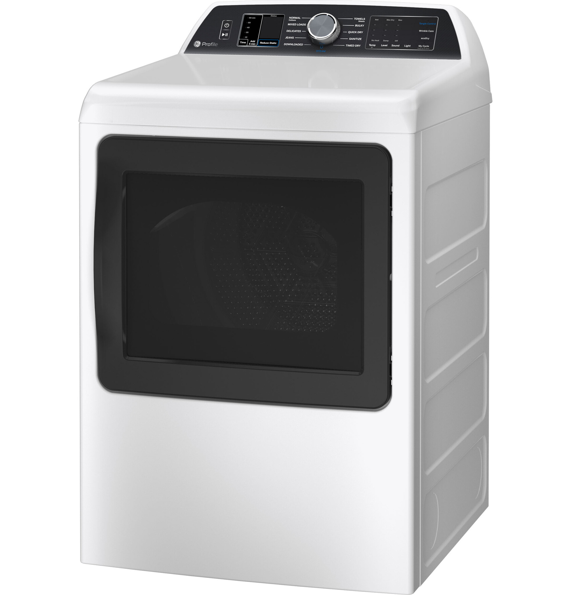 GE Profile GE Profile 7.4 cu. ft. Smart Gas Dryer in White with Steam, Sanitize Cycle, and Sensor Dry, (White) ENERGY STAR MODEL# PTD70GBSTWS