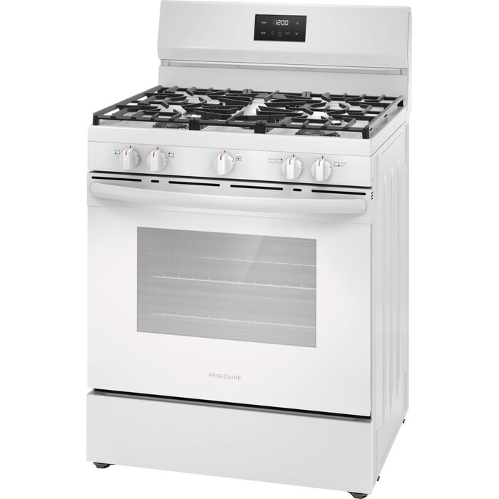 FRIGIDAIRE Frigidaire 30-in 5 burners 5.1-cu ft Freestanding Natural Gas Range ( White )  Model# FCRG3052BW