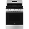 GE GE 30-in 5 burners 5.3-cu ft Freestanding Natural Gas Range ( Stainless Steel ) Model# GGF500PVSS