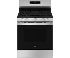 GE GE 30-in 5 burners 5.3-cu ft Freestanding Natural Gas Range ( Stainless Steel ) Model# GGF500PVSS