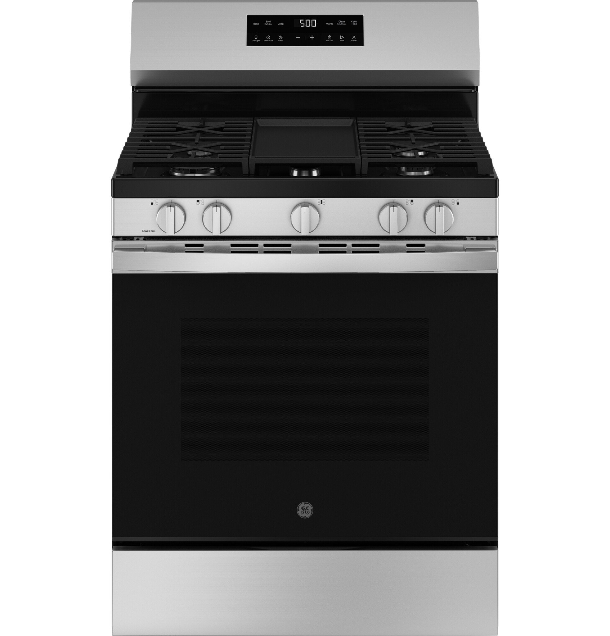 GE GE 30-in 5 burners 5.3-cu ft Freestanding Natural Gas Range ( Stainless Steel ) Model# GGF500PVSS