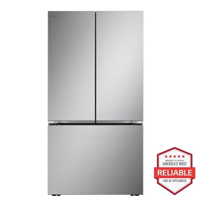 LG LG Counter-Depth 26.5-cu ft 3 -Door Smart Compatible French Door Refrigerator with Ice Maker with Water Dispenser ( PrintProof Stainless Steel ) ENERGY STAR Certified Model# LRFLC2716S