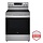 LG 30-in Glass Top 5 burners 6.3-cu ft Air Fry Convection Oven Freestanding Electric Range with WipeClean Coating ( Stainless Steel ) Model# LREN6323YE