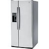 GE GE 23-cu ft Standard-Depth 33-in Wide Side-by-Side Refrigerator with Ice Maker ,Water and Ice Dispenser ( Fingerprint Resistant Stainless Steel ) Model# GSS23GYPFS