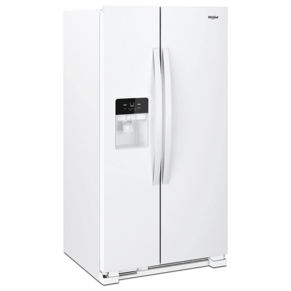 Whirlpool Whirlpool In-Door Can Caddy 21.4-cu ft Side-by-Side Refrigerator with Ice Maker, Water and Ice Dispenser (White) MODEL# WRS321SDHW