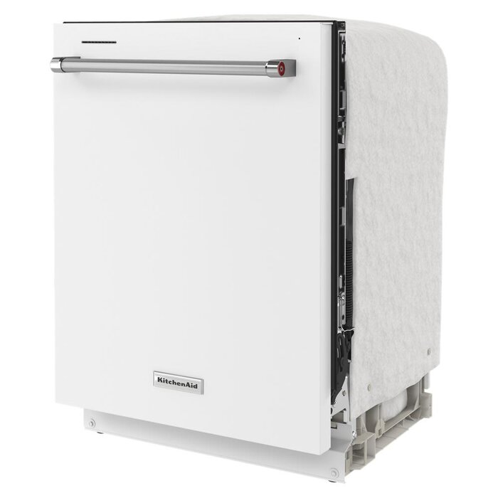 KITCHENAID KitchenAid 24 in. White Top Control Built-In Tall Tub Dishwasher with Stainless Steel TubThird Level Rack, 39 DBA Model# KDTE204KWH