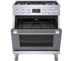 BOSCH Bosch 800 Series Industrial Style 30-in 5 burners 3.7-cu ft Convection Oven Freestanding Natural Gas Range ( Stainless steel ) Model# HGS8055UC