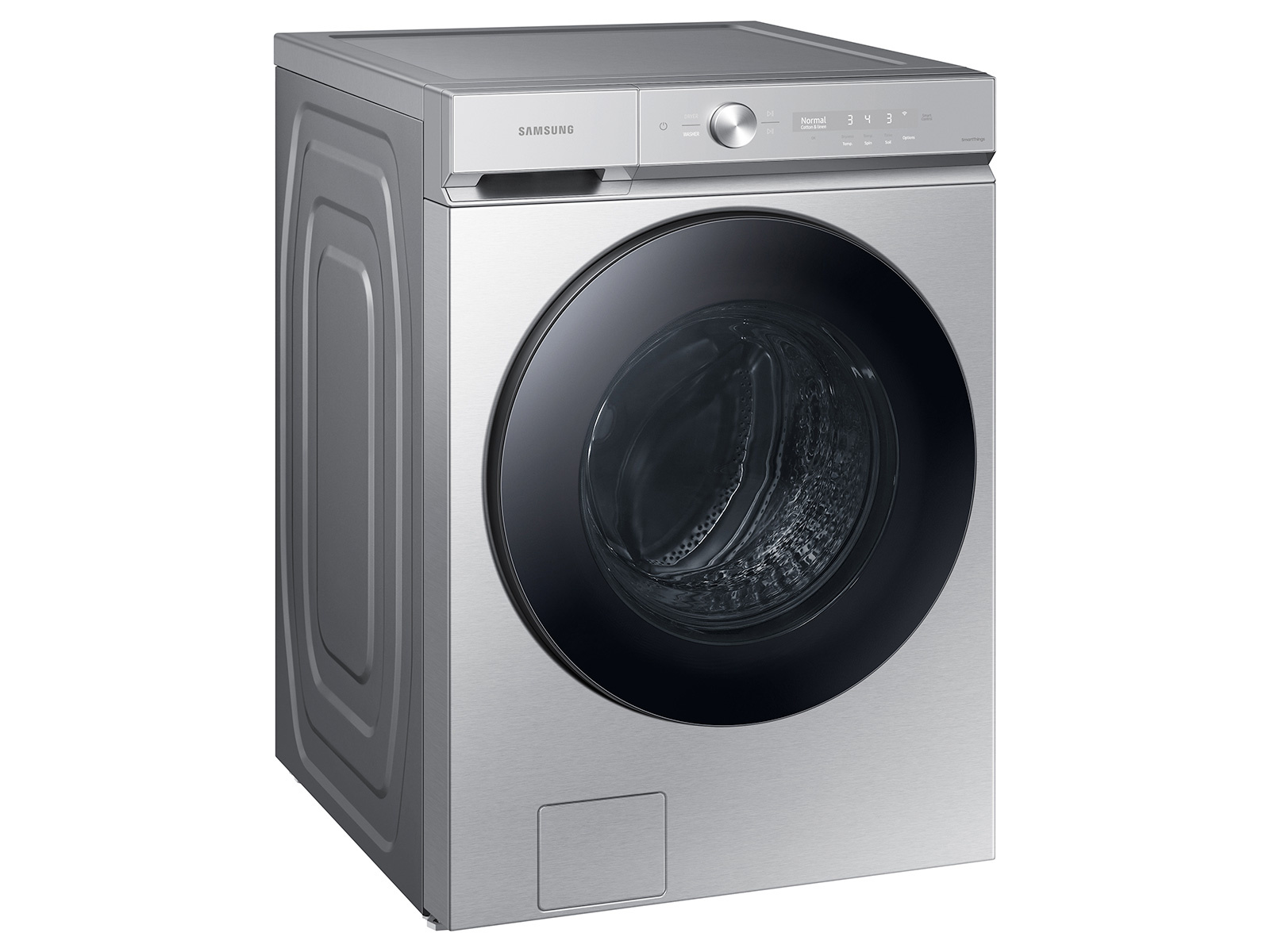 SAMSUNG SAMSUNG  Bespoke 5.3-cu ft High Efficiency Stackable Steam Cycle Smart Front-Load Washer (Silver Steel) ENERGY STAR  MODEL# WF53BB8700AT