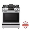 LG LG InstaView 30-in 5 Burners 6.3-cu ft Self-cleaning Air Fry Convection Oven Slide-in Smart Natural Gas Range (Printproof Stainless Steel) MODEL# LSGL6335F