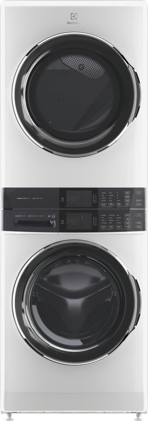 ELECTROLUX Electrolux SmartBoost Premix Stacked Laundry Center with 4.5-cu ft Front Load Washer and Gas 8-cu ft Dryer (ENERGY STAR) MODEL# ELTG7600AW