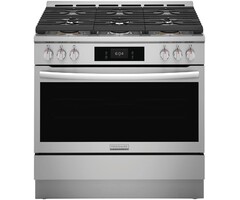 Frigidaire Gallery FRIGIDAIRE Gallery 36-in 6 Burners 4.6-cu ft Self & Steam Cleaning Air Fry Convection Oven Slide-in Natural Gas Range (Fingerprint Resistant Stainless Steel)  MODEL# GCFG3661AF