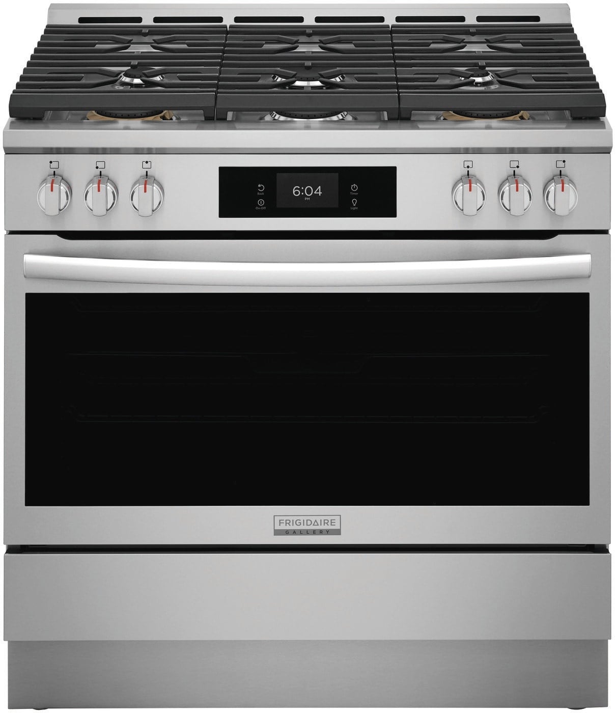 Frigidaire Gallery FRIGIDAIRE Gallery 36-in 6 Burners 4.6-cu ft Self & Steam Cleaning Air Fry Convection Oven Slide-in Natural Gas Range (Fingerprint Resistant Stainless Steel) MODEL# GCFG3661AF