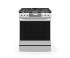 MIDEA Midea 30-in 5 burners 6.1-cu ft Air Fry Slide-In Natural Gas Range (Stainless Steel) Model# MGS30S2AST