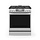 Midea 30-in 5 burners 6.1-cu ft Air Fry Slide-In Natural Gas Range (Stainless Steel) Model# MGS30S2AST