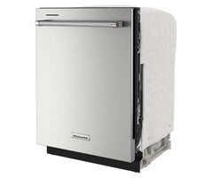 KITCHENAID KitchenAid Eco Series 24-in Top Control Built-in Dishwasher ( Stainless Steel with PRINTSHIELD Finish ) With Third Rack, ProWash, Sani Rinse , 39-Decibel  Model# KDTE204KPS