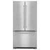 KITCHENAID KitchenAid Counter-Depth 21.9-cu ft 3 -Door 36-in Wide French Door Refrigerator with Ice Maker with Water Dispenser ( Stainless steel ) Model# KRFC302ESS