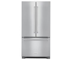 KITCHENAID KitchenAid Counter-Depth 21.9-cu ft 3 -Door 36-in Wide French Door Refrigerator with Ice Maker with Water Dispenser ( Stainless steel ) Model# KRFC302ESS