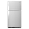 Whirlpool Whirlpool (C) 21.3-cu ft Standard-Depth 33-in Wide Top-Freezer Refrigerator ( Monochromatic Stainless Steel ) ENERGY STAR Certified