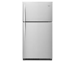 Whirlpool Whirlpool (C) 21.3-cu ft Standard-Depth 33-in Wide Top-Freezer Refrigerator ( Monochromatic Stainless Steel ) ENERGY STAR Certified