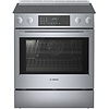 BOSCH Bosch 800 Series 30-in Glass Top 5 burners 4.6-cu ft Convection Oven Slide-In Electric Range with WipeClean Coating ( Stainless Steel ) Model# HEI8056U