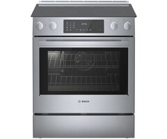BOSCH Bosch 800 Series 30-in Glass Top 5 burners 4.6-cu ft Convection Oven Slide-In Electric Range with WipeClean Coating ( Stainless Steel )   Model#  HEI8056U