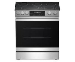 Sharp Sharp 30-in Glass Top 5 burners 6.3-cu ft Air Fry Convection Oven Slide-In Electric Range ( Stainless Steel )   Model# SSR3061JS