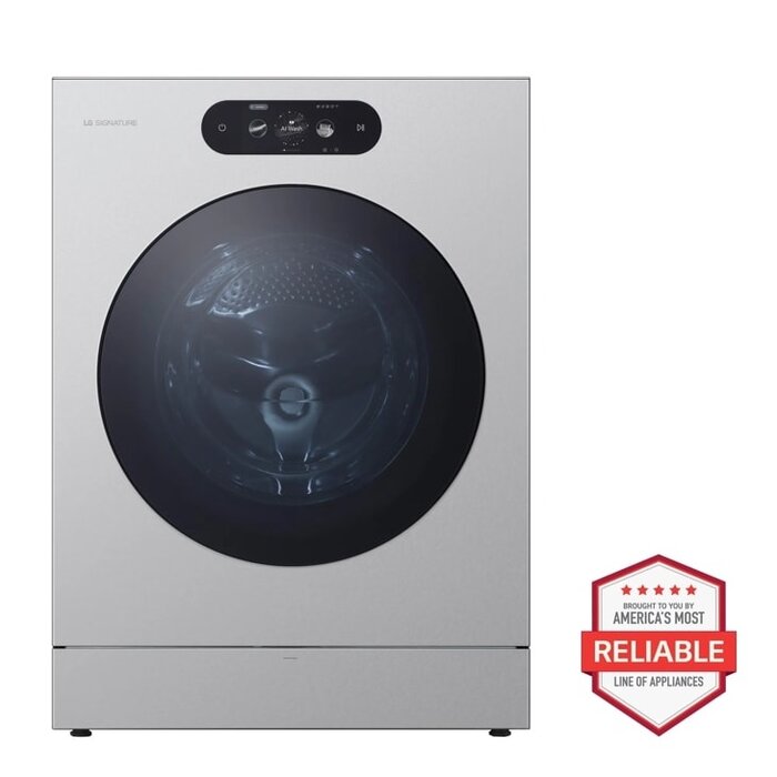 LG LG 5.8 cu. ft High Efficiency Stackable Steam Cycle Smart Compatible Extra Large Front-Load Washer ( Platinum Steel )  Model# WM9900HSA