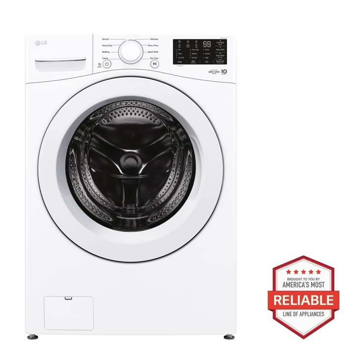 LG LG 5.0 cu. ft. Motion Technology Stackable Large Front-Load Washer WITH WASHER PEDISTAL ( White ) ENERGY STAR Model# WM3470CW/WD300CW
