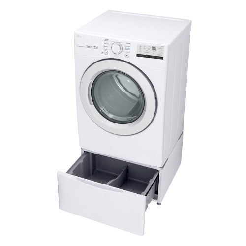 LG LG (PED) 7.4-cu ft Stackable Vented Gas Dryer With Drawer Pedestal (White) Energy Star MODEL# DLG3401W