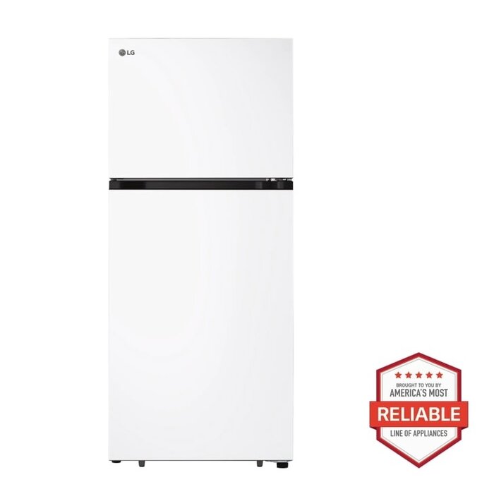 LG LG 17.5-cu ft Standard-Depth 28-in Wide Top-Freezer Refrigerator (White) Garage Ready ENERGY STAR Model# LT18S2100W
